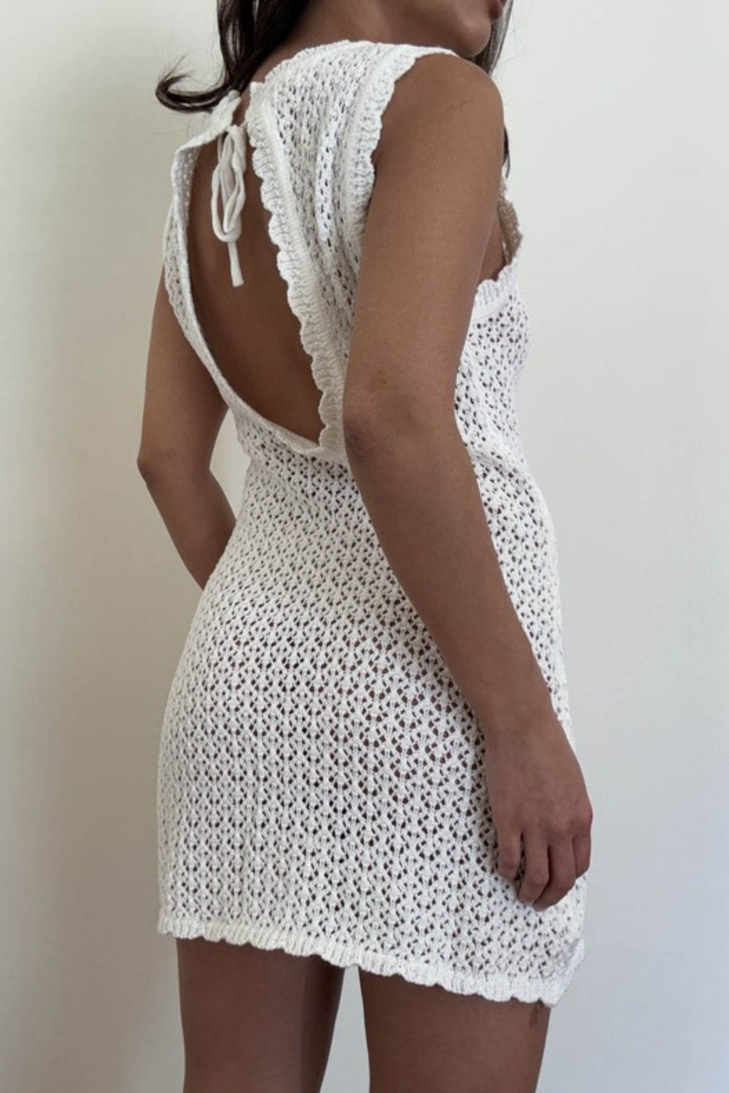 Crochet open back cover up